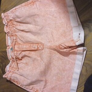 Girls Jorache sz 18 tie Coral pink jean shorts